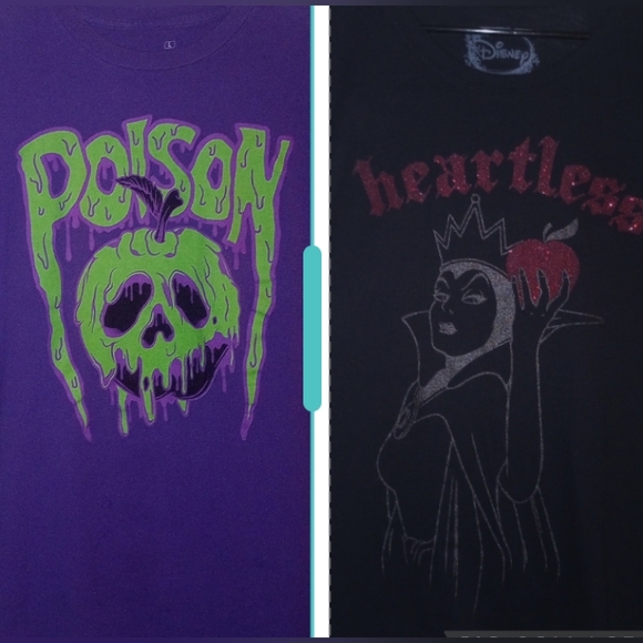 Disney Heartless Queen Snow White Poison Apple tshirts XL Beaded Charm Earrings - Picture 1 of 11